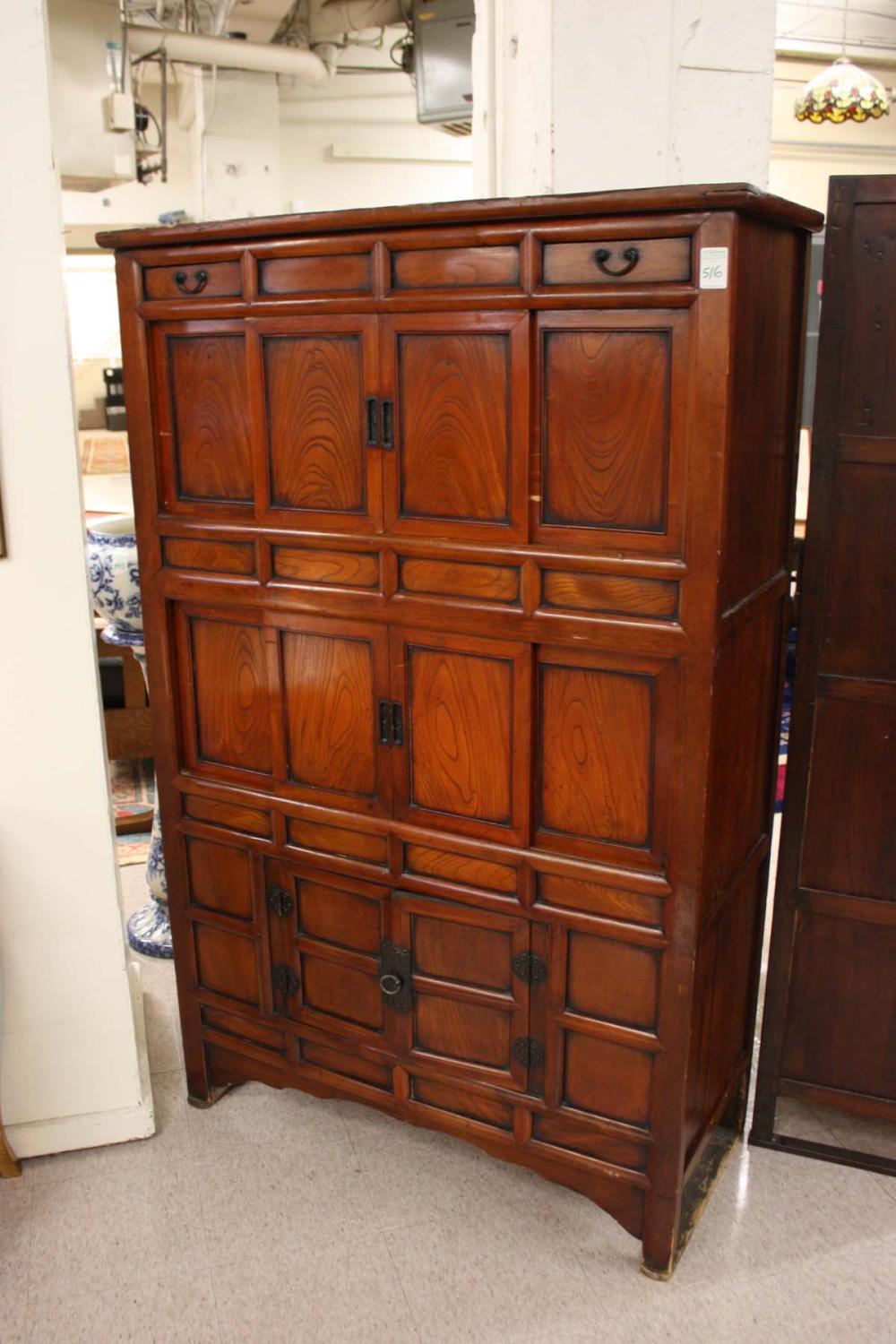 ANTIQUE KOREAN THREE-LEVEL KITCHEN CABINET, featur sold by O'Gallerie, lot 516 — auction record photograph
