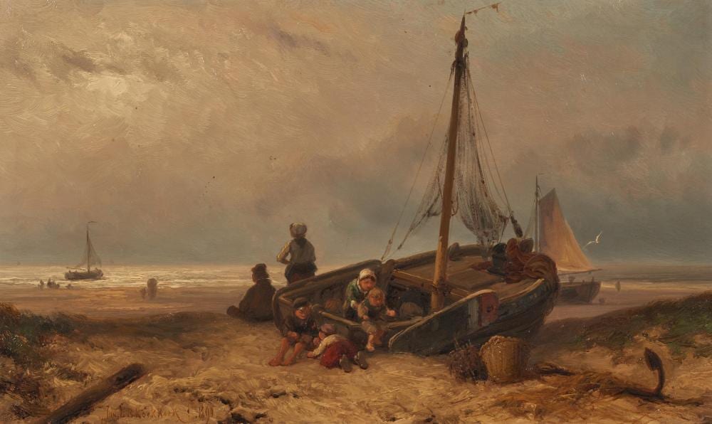 Johannes Herman Barend Koekkoek comparable auction result: fischerkinder an der k ste