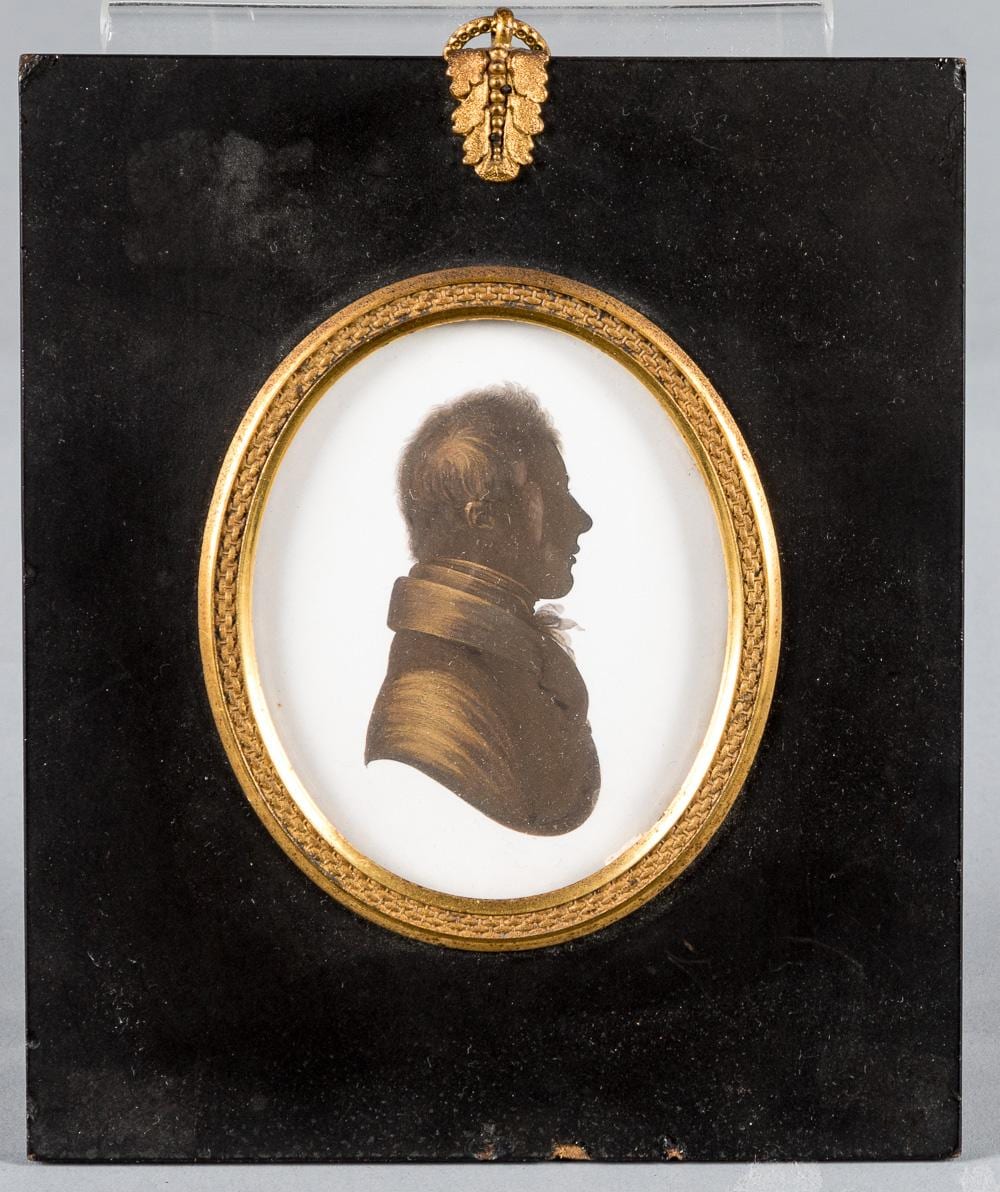 John Miers comparable auction result: john miers profile portrait of captain stuart