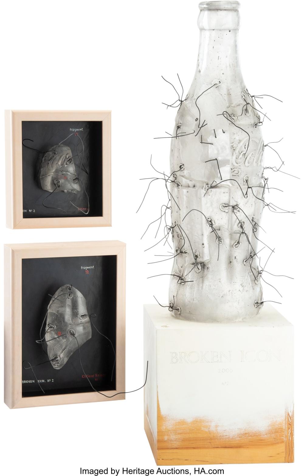 Clifford Rainey comparable auction result: clifford rainey british b 1948 broken icon 2 three works 2006 cast glass