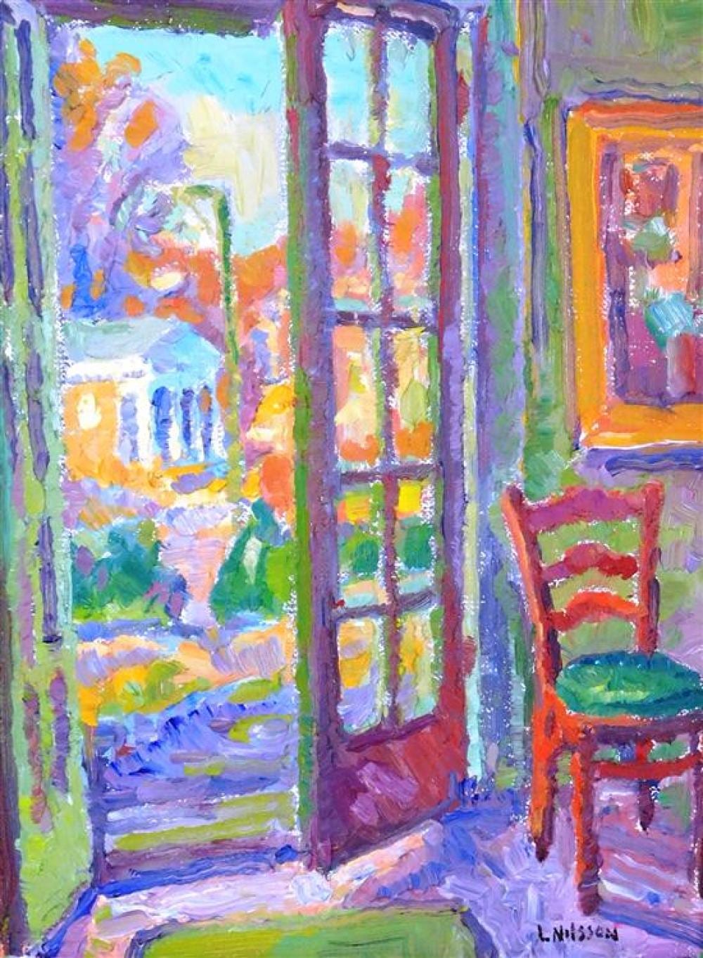 leif nilsson connecticut b 1962 oil on canvas through the doors with red chair stylized and colorful interior scene red ch · Winter Associates, Inc. · 2021-01-18 Leif Nilsson comparable auction result: leif nilsson connecticut b 1962 oil on canvas through the doors with red chair stylized and colorful interior scene red ch