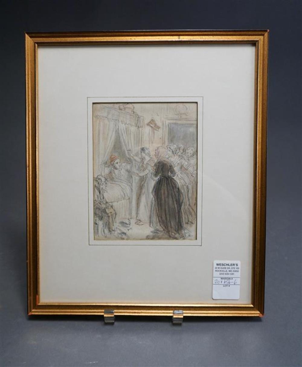 John Michael (1617) Wright comparable auction result: john masey wright british 1777 1866 four women disturbing a man in a four poster ink and watercolor framed 14 1 2 x 12 inches