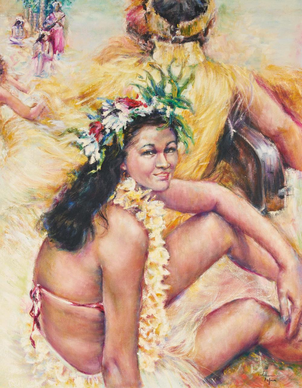 Rita Asfour comparable auction result: rita asfour hawaiian dancer ukulelist