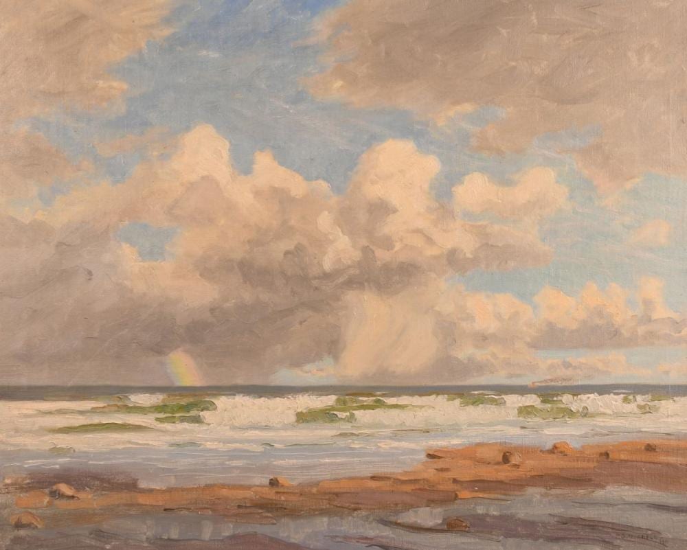 philip gregory needell 1886 1974 british waves breaking on a shore with a rainbow in the distance oil on c · John Nicholson's Fine Art Auctioneers & Valuers · 2021-01-20 Philip Gregory Needell comparable auction result: philip gregory needell 1886 1974 british waves breaking on a shore with a rainbow in the distance oil on c