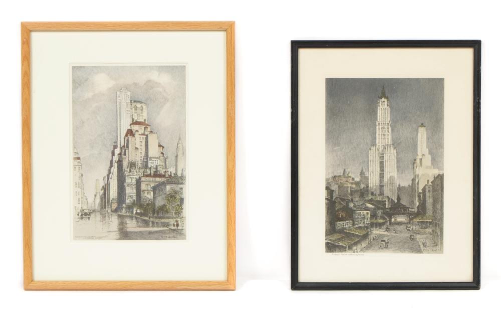 Carl Abel comparable auction result: carl abel american 1875 1959 2 old new york etchings