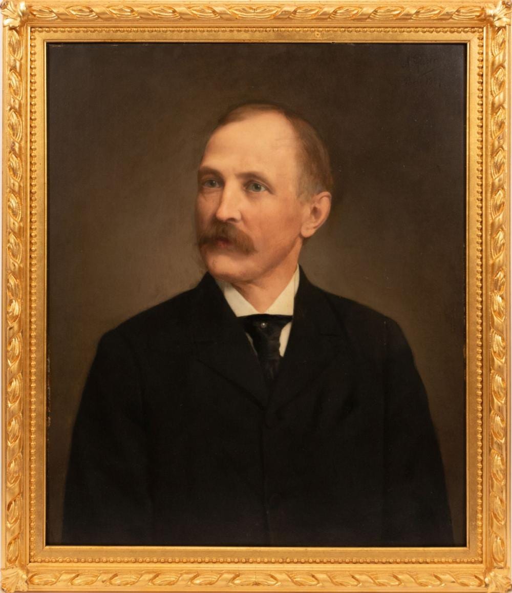 Antonio Gisbert comparable auction result: antonio gisbert paris 1834 01 oil on beveled wood panel 1897 h 26 w 21 portrait of a gentleman