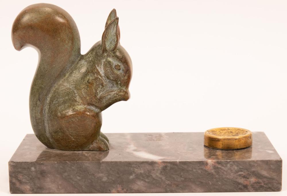Georges Raoul Garreau comparable auction result: georges raoul garreau french 1885 55 squirrel bronze pipe rest h 4 w 6