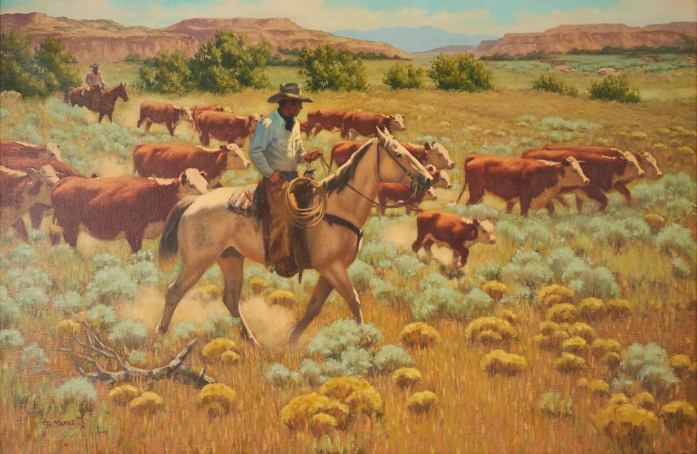 George Marks comparable auction result: george marks get along little doggie oil on canvas