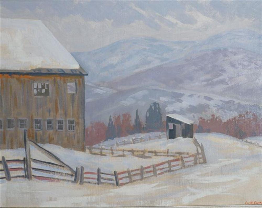 Lee Winslow Court comparable auction result: lee winslow court american 1903 1992 farm in winter oil on board framed 22 1 4 x 27 1 4 inches
