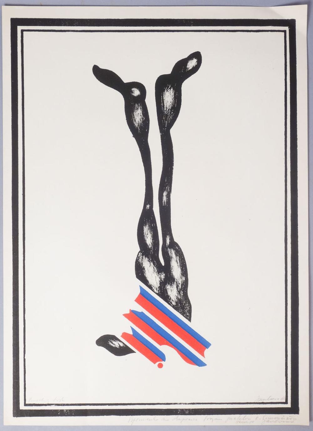 Jozef Jankovic comparable auction result: jozef jankovic signed abstract print 1968 w dedication