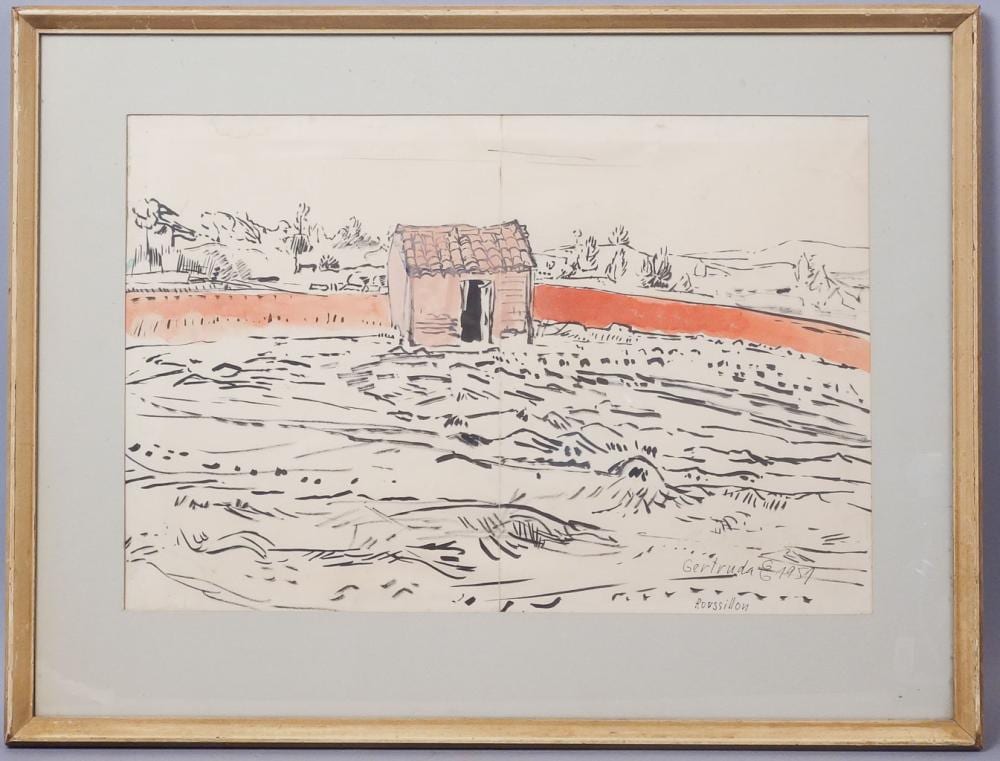 Gertruda Gruberova comparable auction result: gertruda gruberova signed goache landscape roussillon
