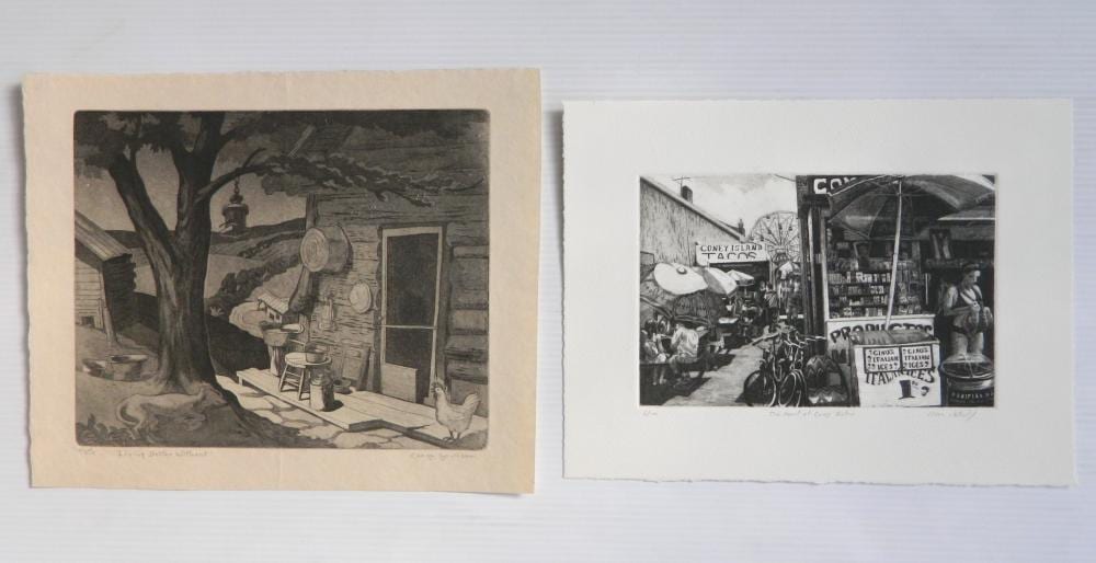2 american etchings · Rachel Davis Fine Arts · 2021-02-06 George Joseph Mess comparable auction result: 2 american etchings