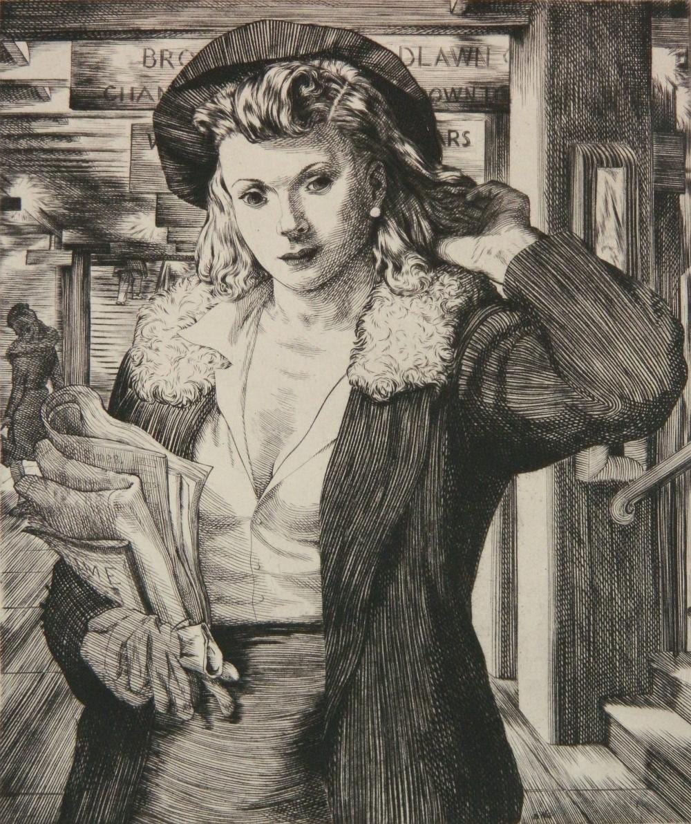 Douglas Gorsline comparable auction result: douglas gorsline etching
