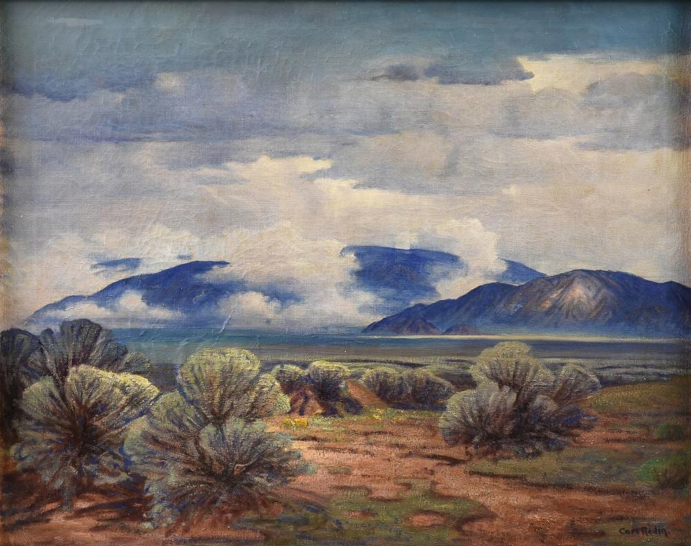 Carl Redin comparable auction result: carl redin american 1892 1944 a painting storm on sandias