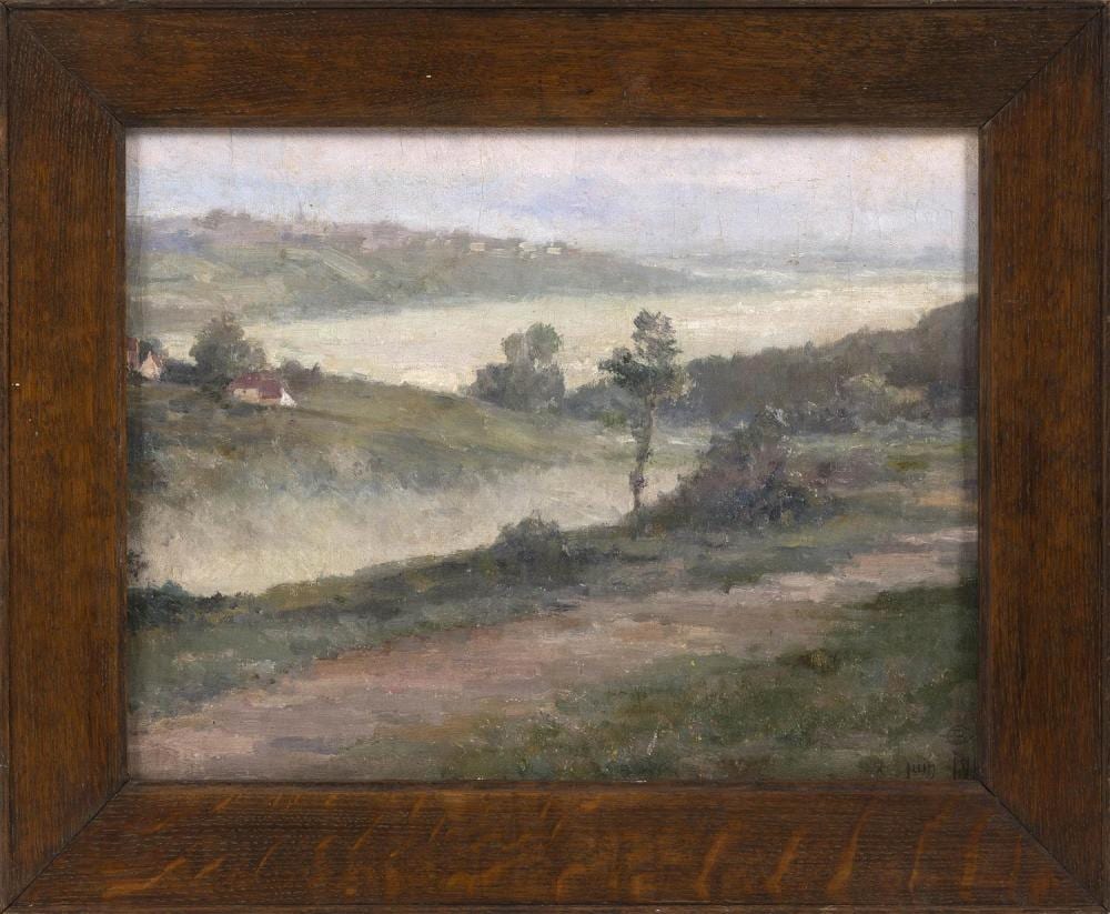 Charlotte Buell Coman comparable auction result: charlotte buell coman new york iowa 1833 1924 european landscape oil on canvas 12 5 x 16 5 framed 16 5 x 20 5