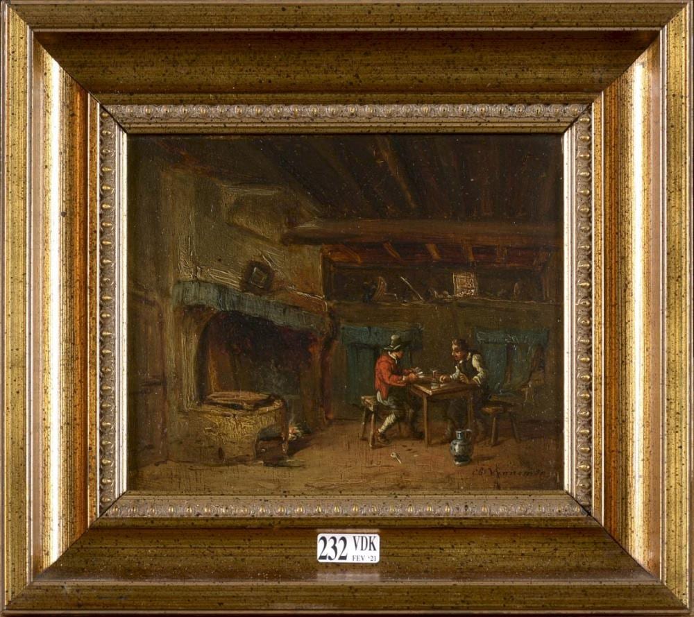 huile sur panneau de ch ne les joueurs de cartes l auberge sign en bas droite ch venneman · Vanderkindere · 2021-02-23 Karel Ferdinand Venneman comparable auction result: huile sur panneau de ch ne les joueurs de cartes l auberge sign en bas droite ch venneman