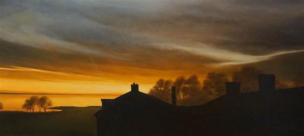 Scott Cameron comparable auction result: scott cameron american b 1946 sunset cloudscape oil and pastel on canvas framed 20 1 4 x 33 inches