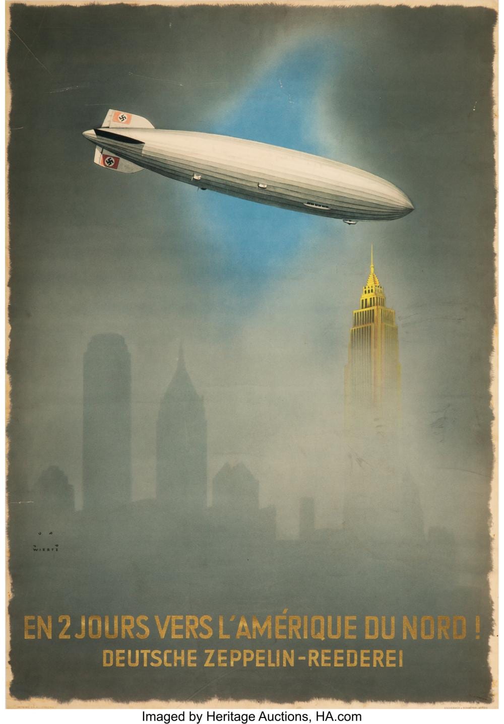 Jupp Wiertz comparable auction result: jupp wiertz german 1888 1939 en 2 jours vers l am rique du nord deutsche zep