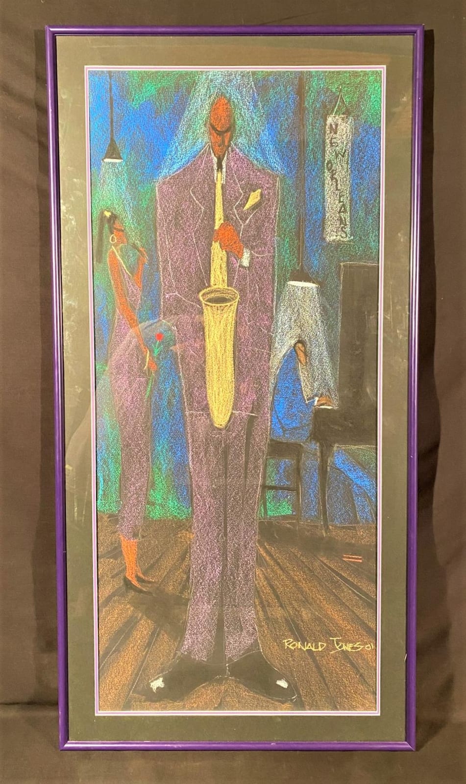Ronald Jones comparable auction result: ronald jones 1952 2019 original chalk pastel on paper measures 25in x 49in 2001