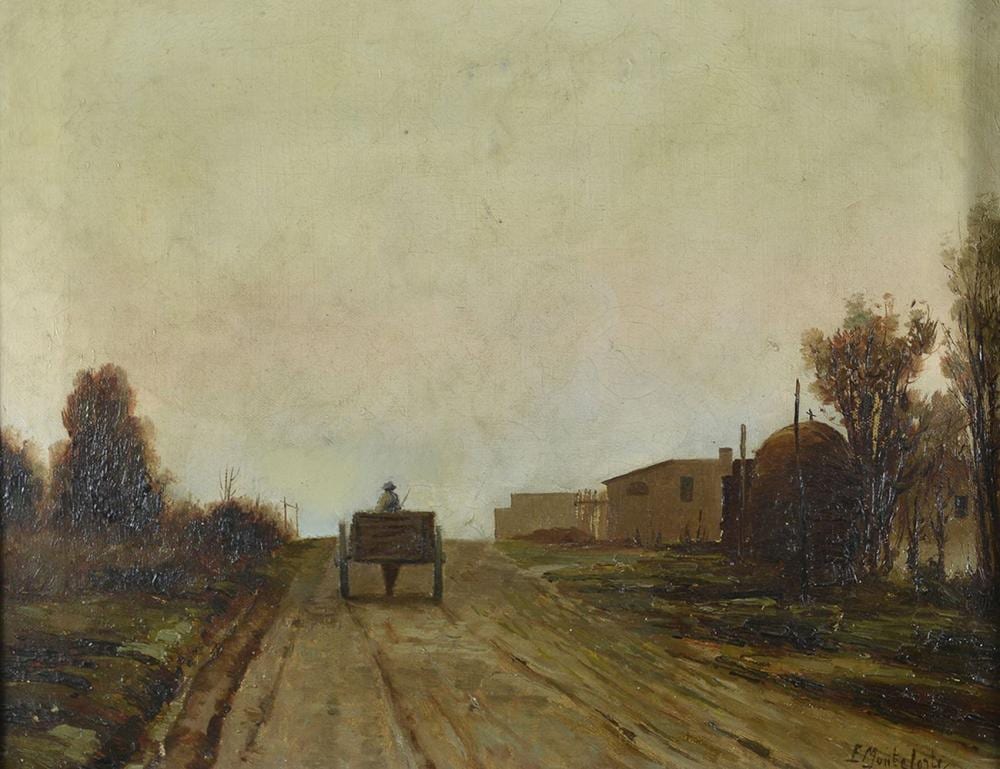 Eduardo Monteforte comparable auction result: eduardo monteforte 1849 1932 strada con carretto