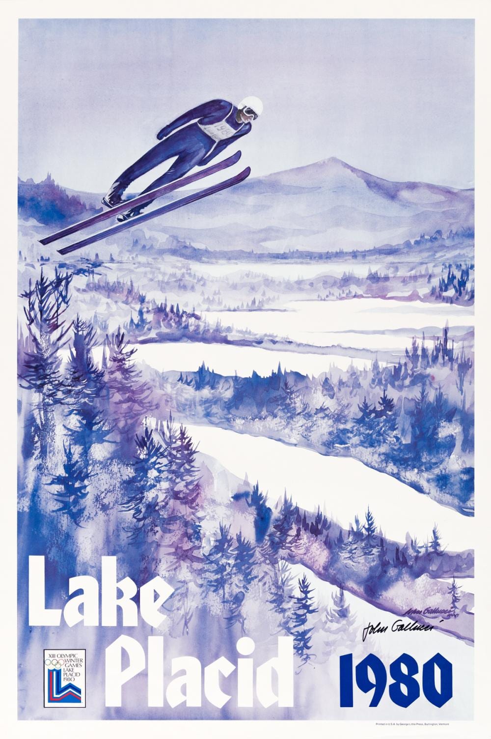 John Gallucci comparable auction result: john gallucci 1918 2009 lake placid xiii olympic games group of 3 posters 1980 each 36x24 inches 91x61 cm george little pres