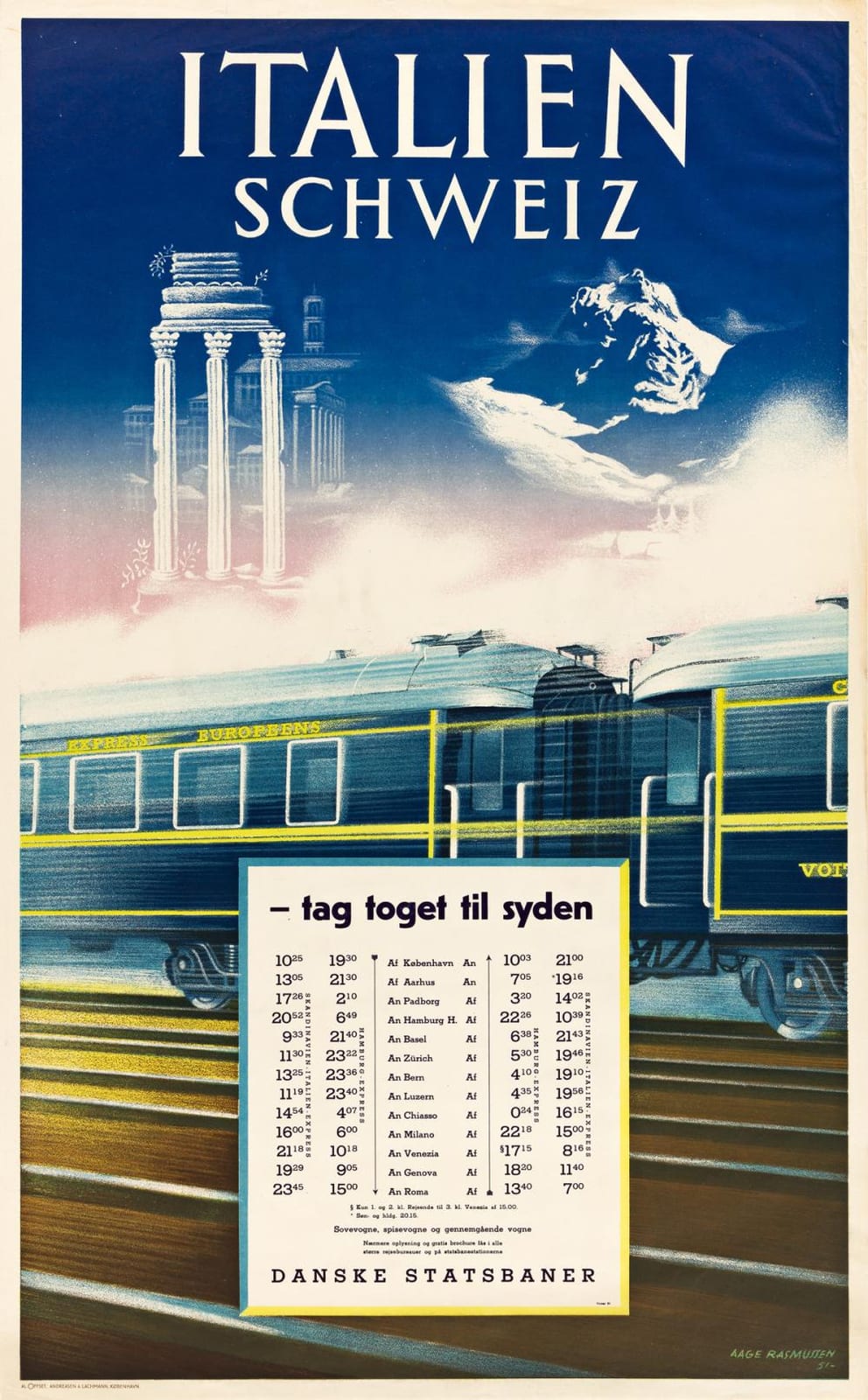 Aage Rasmussen comparable auction result: aage rasmussen 1913 1975 italien schweiz 1951 39x24 inches 99x61 cm andreasen lachmann copenhagen