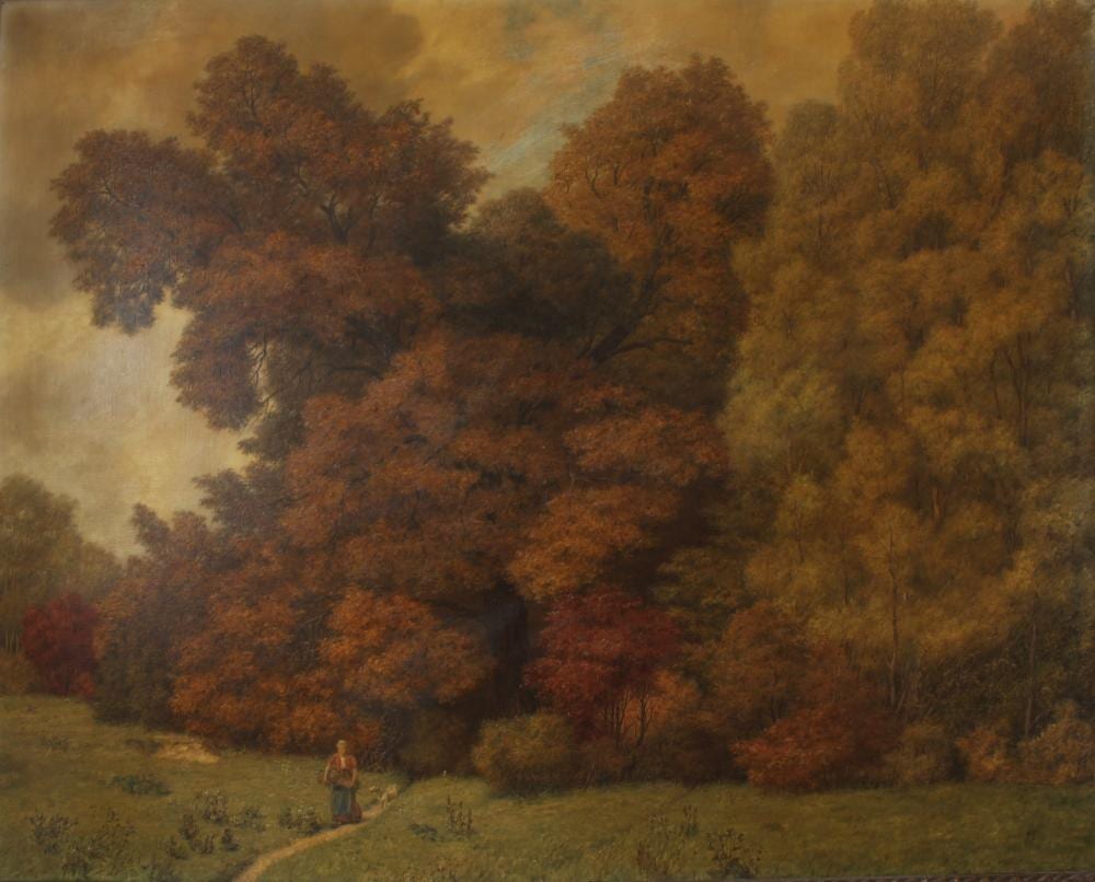 Marcel Kammerer comparable auction result: marcel kammerer 1878 1959 waldlandschaft mit ziegenm dchen 1942 forest landscape with girl and goat