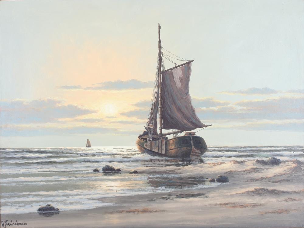 Otto Neutschmann comparable auction result: otto neutschmann 1902 1985 niederl ndisches plattbodenschiff dutch vessel