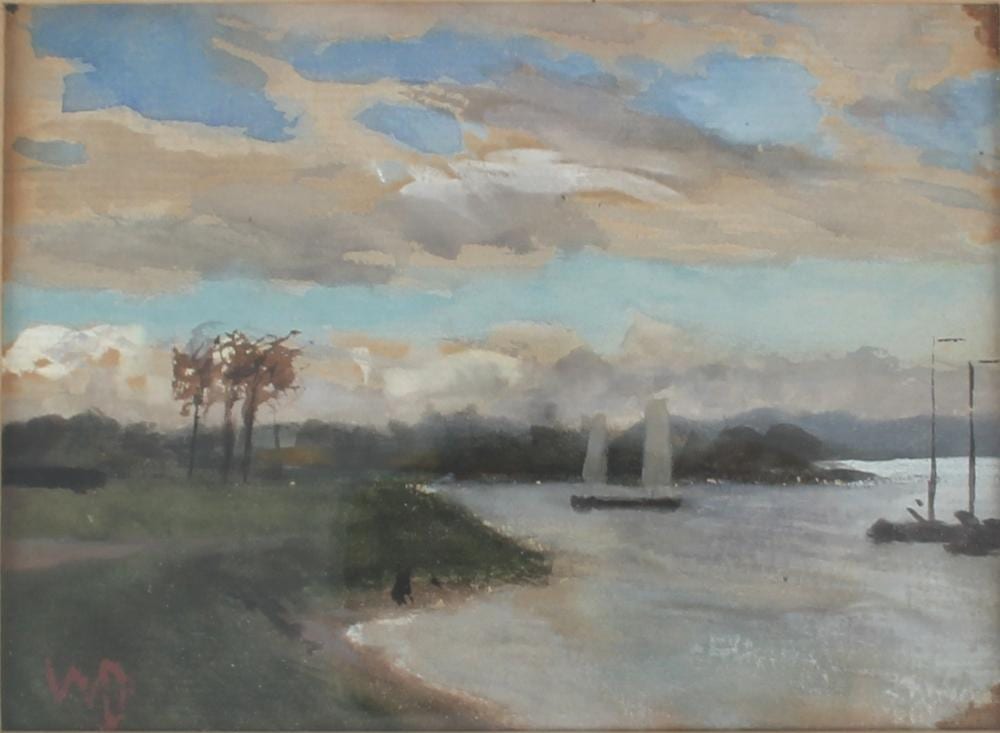 Wilhelm Döringer comparable auction result: wilhelm d ringer 1862 1926 ufer mit booten boats at the shore
