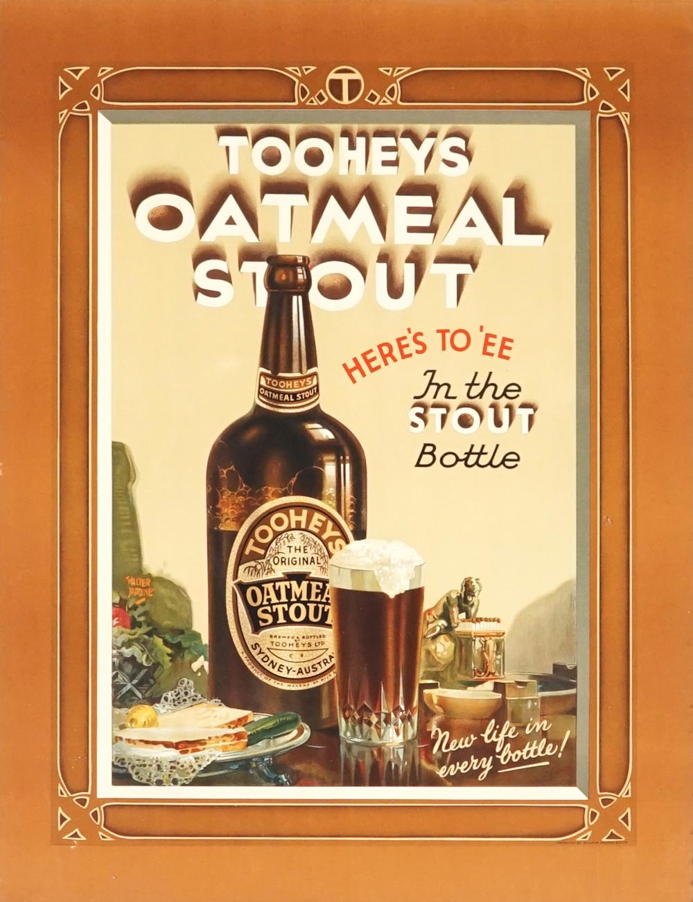 Walter Jardine comparable auction result: walter jardine 1884 1970 tooheys oatmeal stout 58 x 45 5 cm sheet
