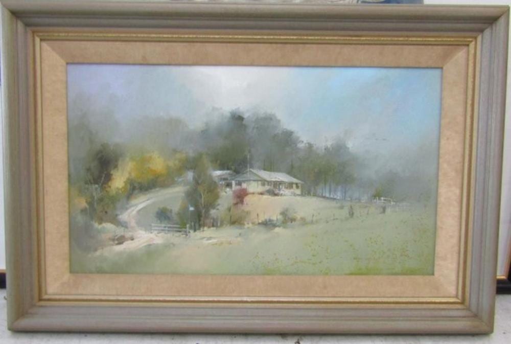 John Lovett comparable auction result: john lovett oberon farmhouse oil on board