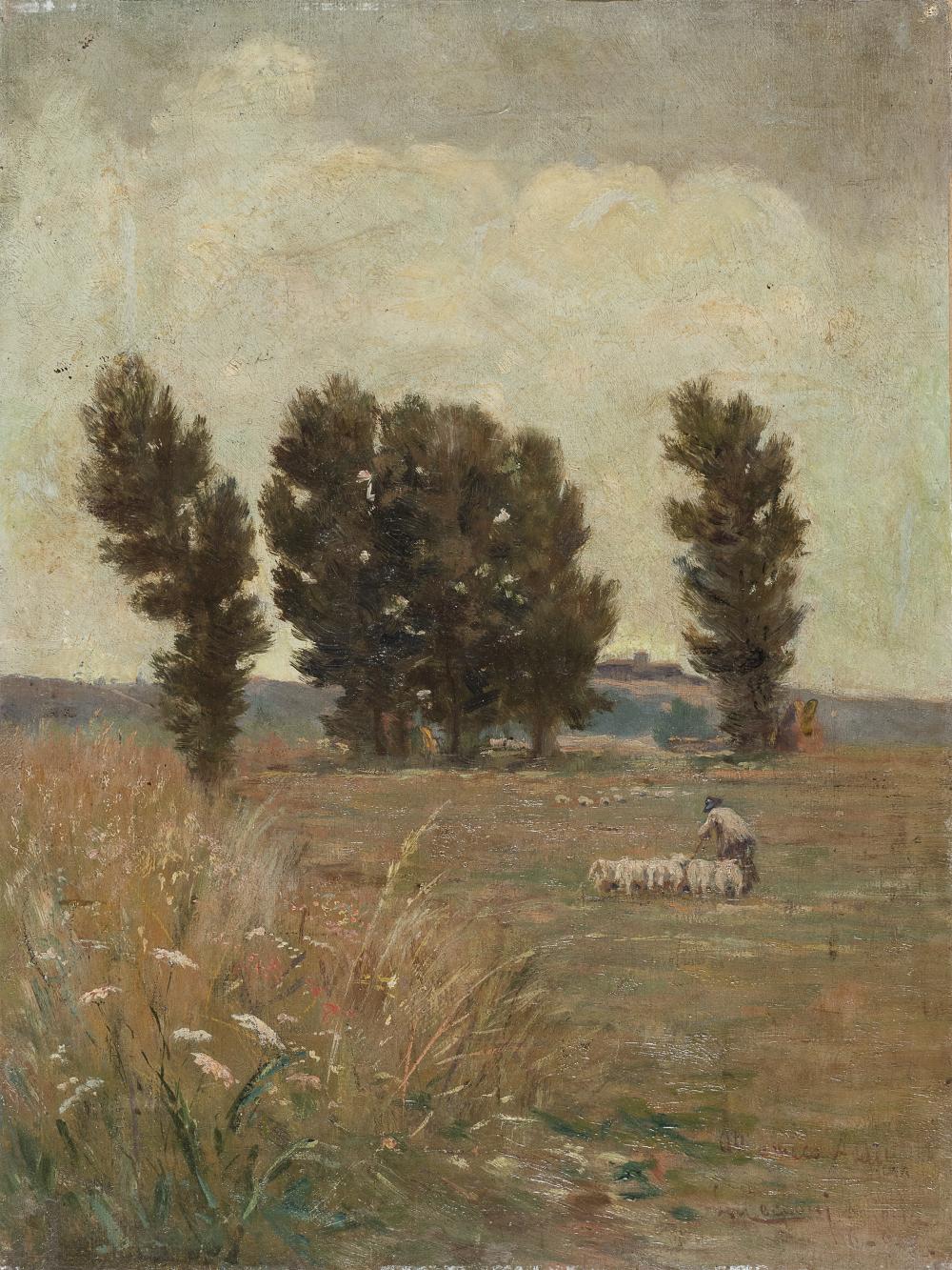 Lorenzo Cecconi comparable auction result: oil painting of a landscape by lorenzo cecconi