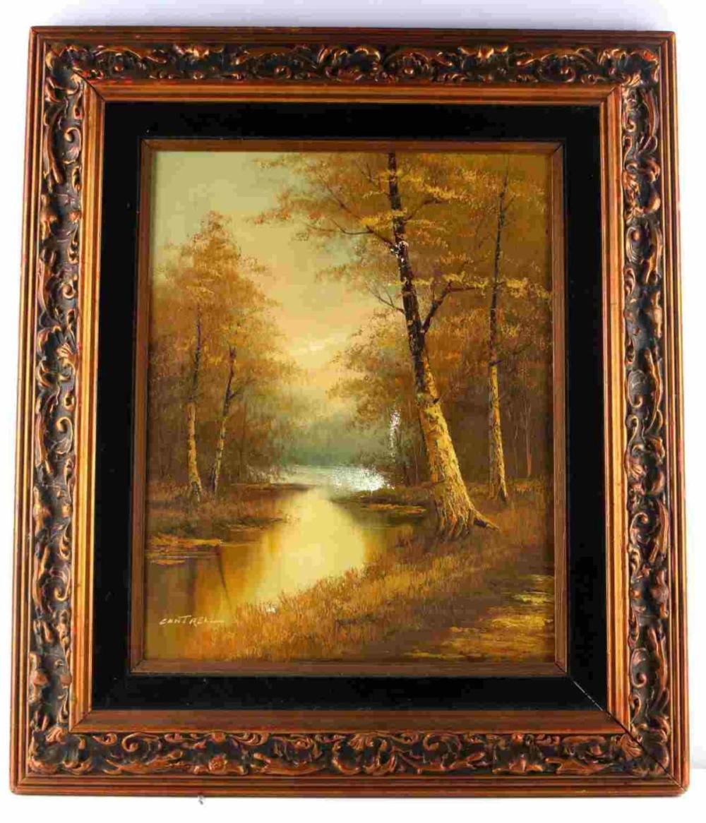 Phillip Cantrell comparable auction result: phillip cantrell original vintage forest painting