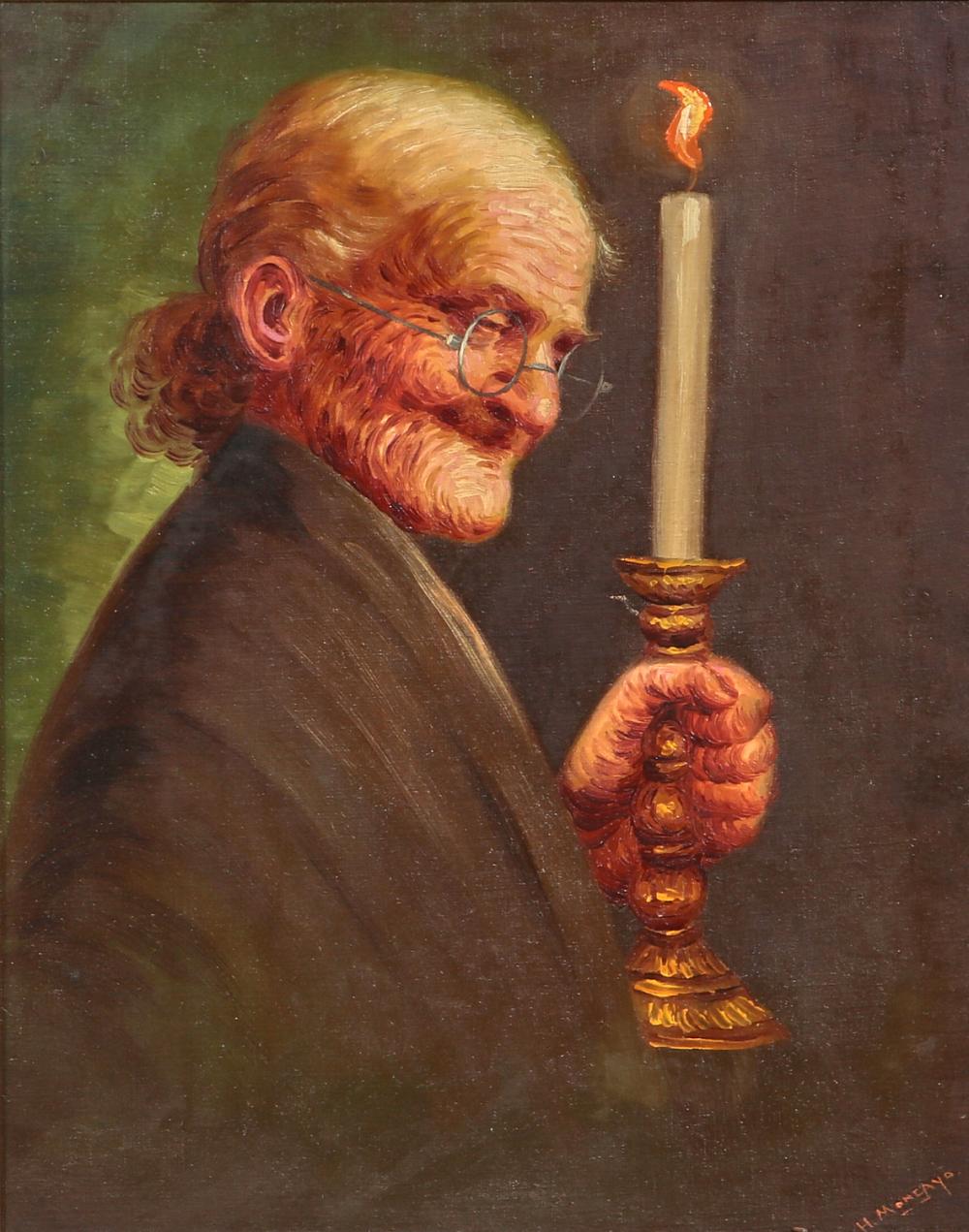 Hector Moncayo comparable auction result: hector moncayo ecuadorian 1895 1984 portrait of an elderly woman in candlelight oil on artist board 20 1 4 x 16in 51 5 x 40 5cm frame 30 1 2 x 26 1 2in 67 5cm