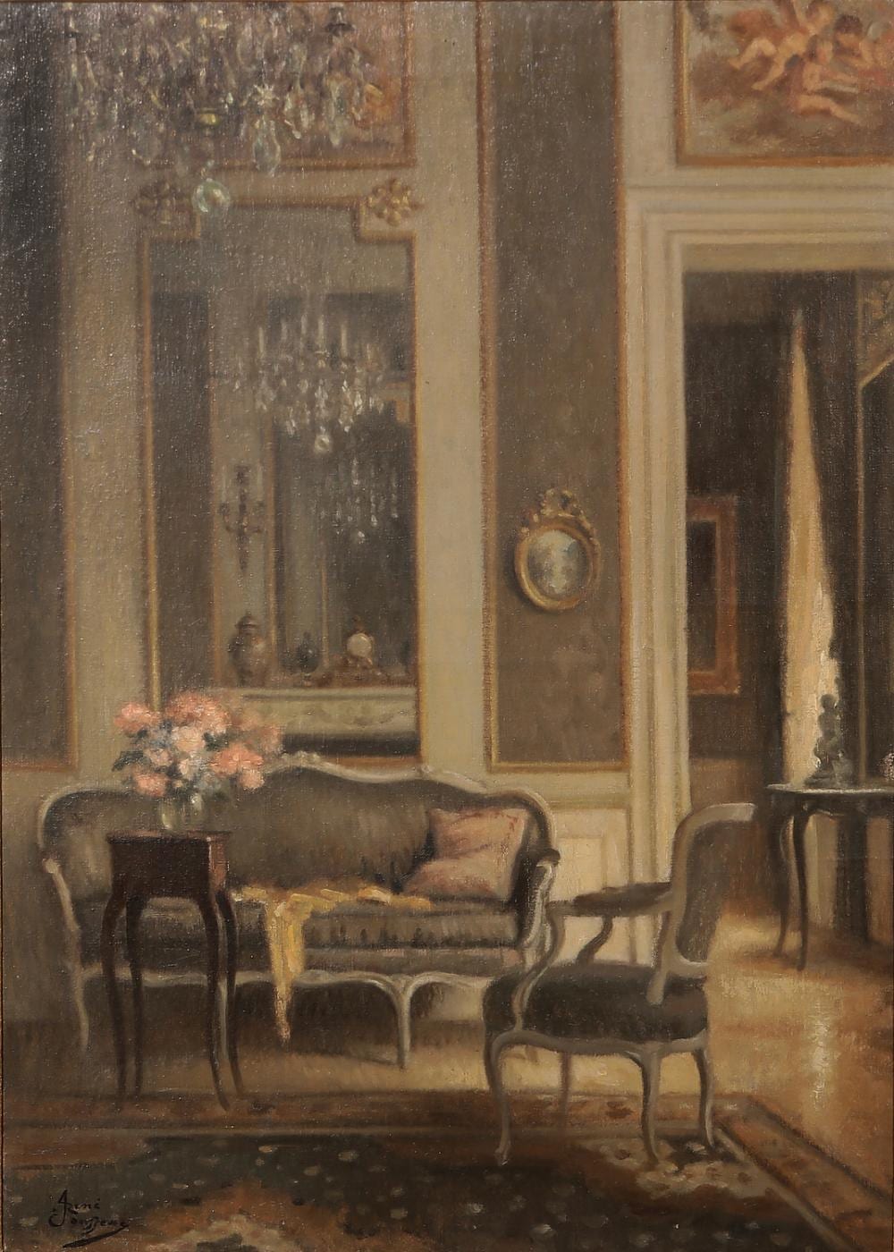 René Janssens comparable auction result: ren janssens belgian 1870 1936 parlor interior oil on canvas 29 1 2 x 22in 75 x 56cm frame 35 1 4 x 27 1 2in 89 5 x 70cm