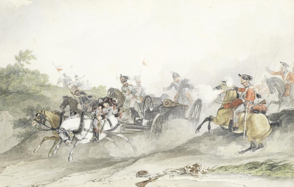 John Augustus Atkinson comparable auction result: john augustus atkinson british 1775 1833 the 1st king s dragoon guards at waterloo