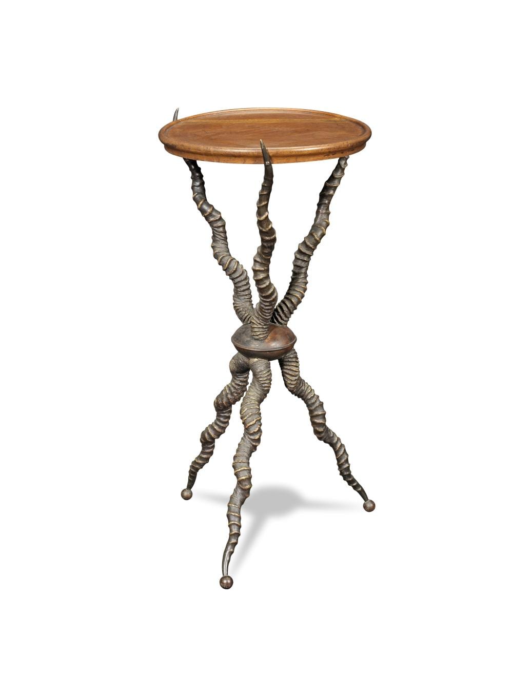 Rowland Ward comparable auction result: a late victorian antelope horn and oak occasional table made and retailed by rowland ward