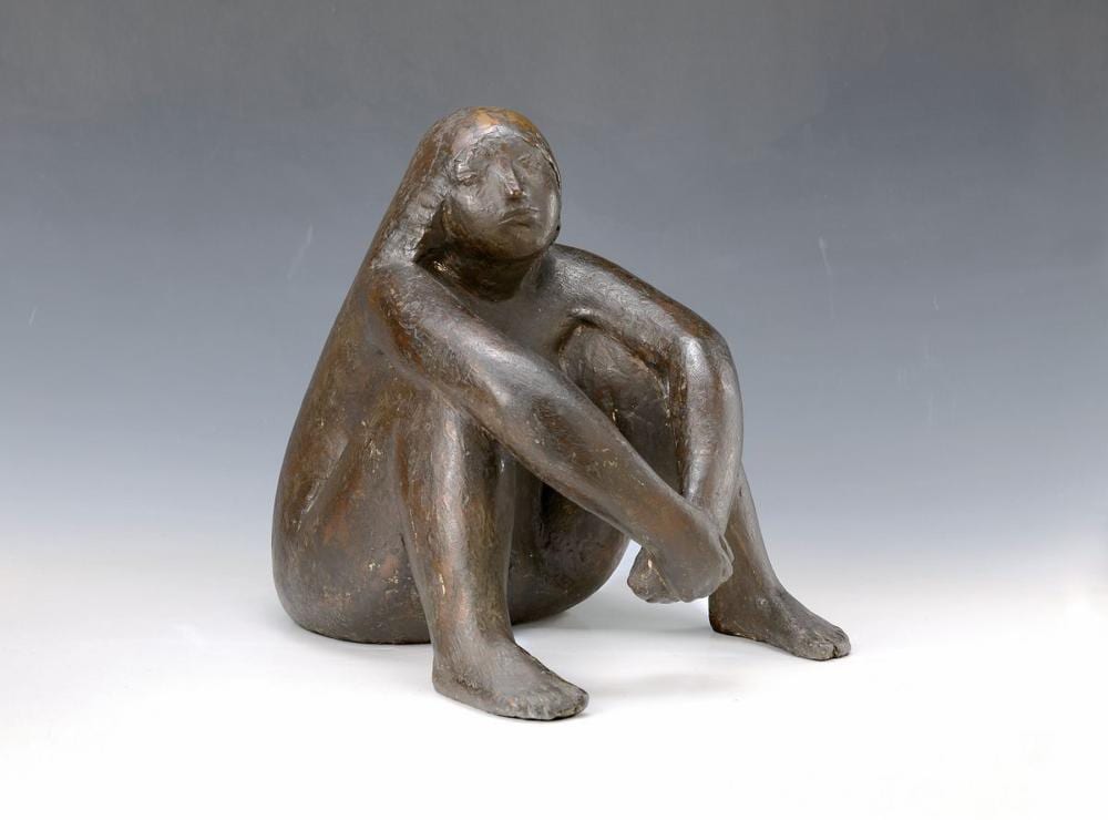 Martin (1931) Mayer comparable auction result: martin mayer born 1931 crouching bronze sculpture