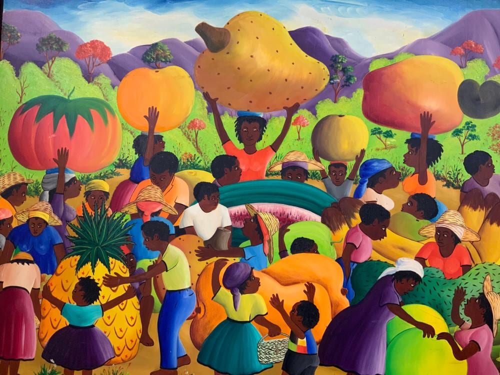 Jean Rene Chery comparable auction result: jean rene chery signed oil painting haitian art