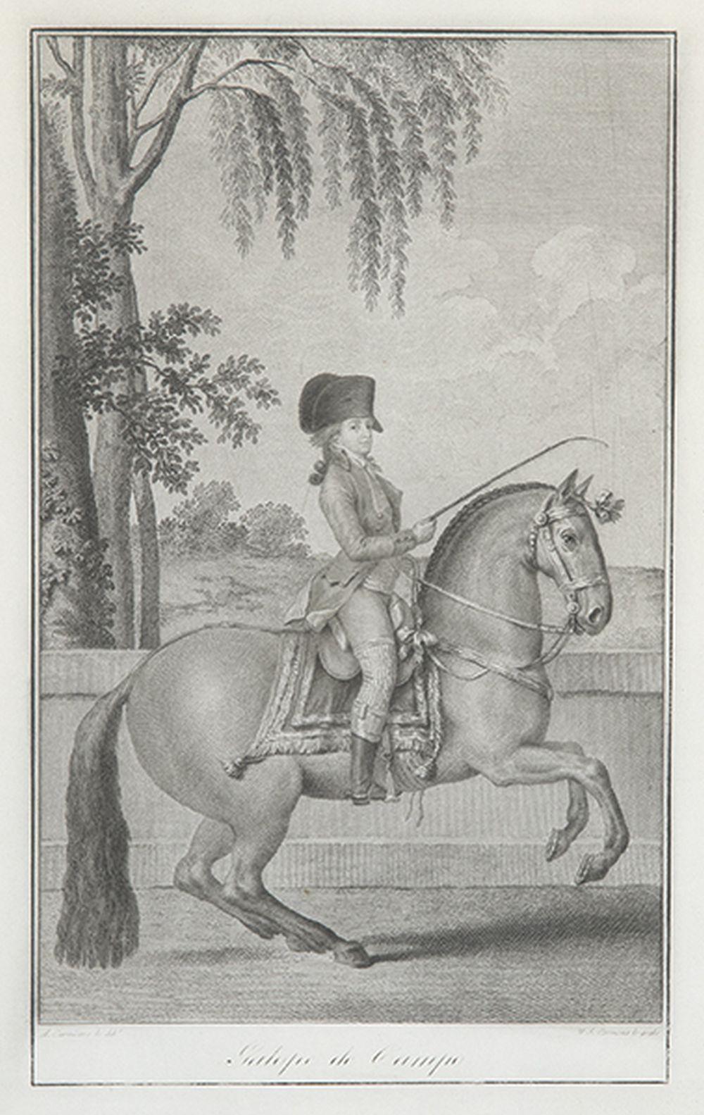 Antonio Carnicero comparable auction result: antonio carnicero lot of four horse riding engravings