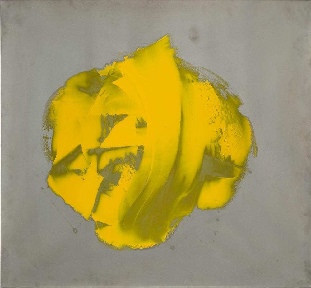 Paul Goodwin comparable auction result: paul goodwin british b 1951 rolled japanese yellow 2003 oil on stainless steel panel signe