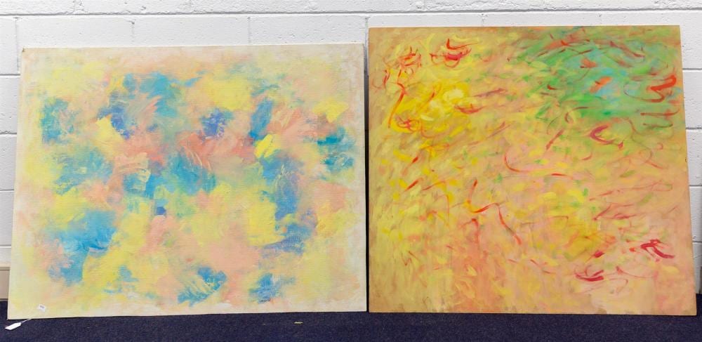 Jacques Mauhin comparable auction result: jacques mauhin french 1927 2017 two abstract compositions oil on board