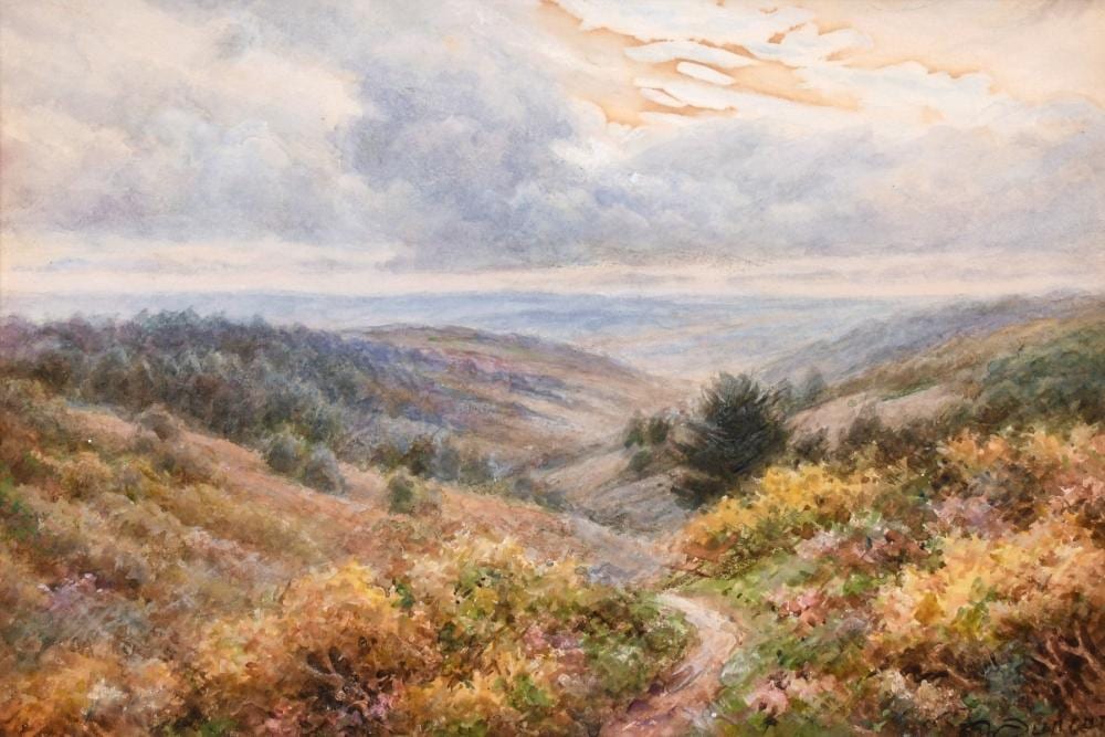 Walter Duncan comparable auction result: walter duncan 1848 1932 british a pair of views of heathland scenes watercolour signed and dated 1914