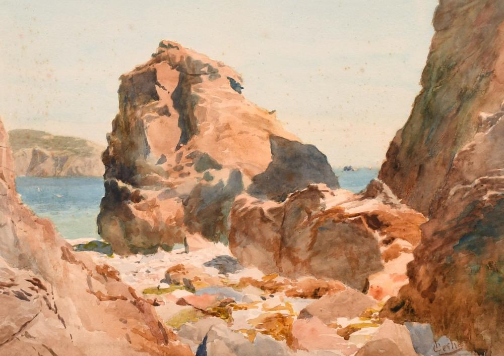 cecil mary leslie 1900 1980 british a rocky coastal view near sark signed inscribed verso 10 5 x 14 · John Nicholson's Fine Art Auctioneers & Valuers · 2021-02-17 Cecil Leslie comparable auction result: cecil mary leslie 1900 1980 british a rocky coastal view near sark signed inscribed verso 10 5 x 14