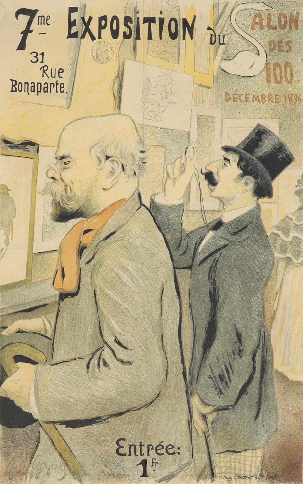 salon des 100 7me exposition 1894 · Poster Auctions International Inc · 2021-03-14 Frédéric-Auguste Cazals comparable auction result: salon des 100 7me exposition 1894