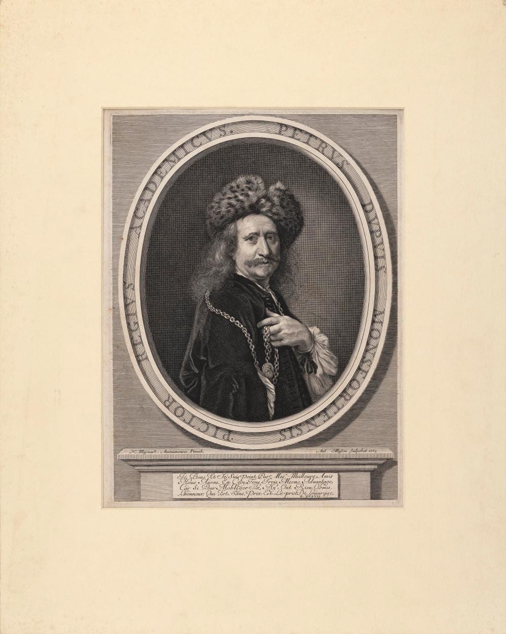 Antoine Masson comparable auction result: antoine masson france 1636 1700 portrait of pierre dupuis after nicolas mignard 1606 1668 engraving plate 310mm x 230mm sheet size 14 x 10 unframed