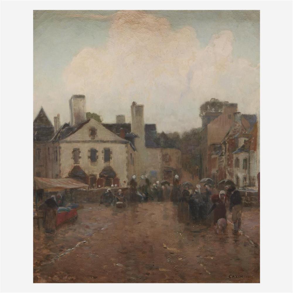 Jean-Charles Cazin comparable auction result: jean charles cazin french 1841 1901 rainy day brittany