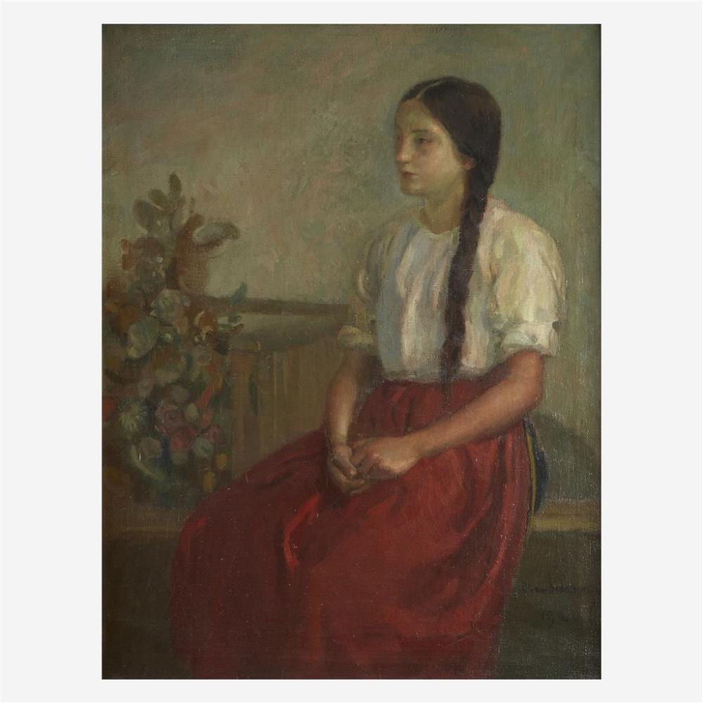 Christian Adam Landenberger comparable auction result: christian landenberger german 1862 1927 seated girl in profile