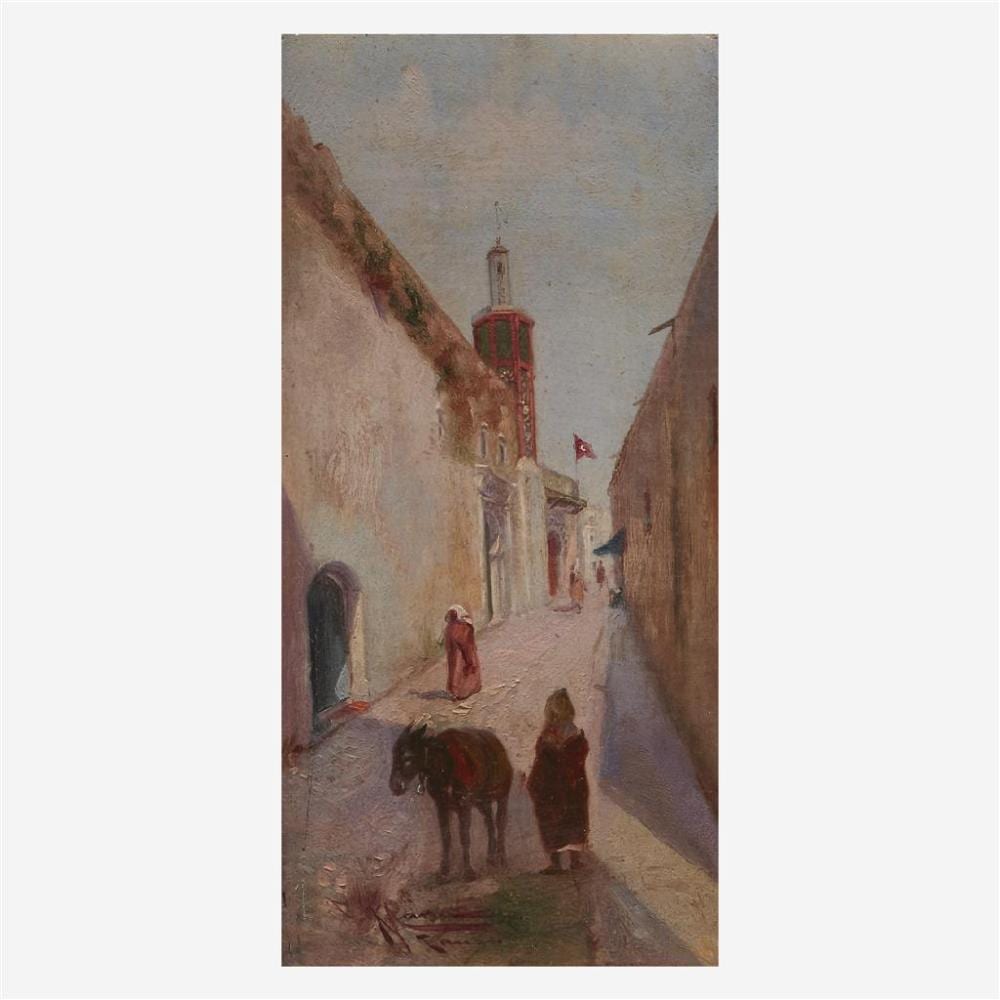Emile Marin comparable auction result: emile marin french b 1876 moroccan alley way