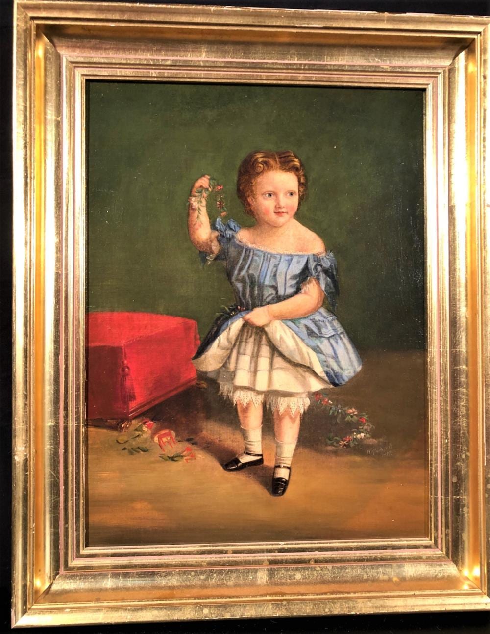William Garland comparable auction result: william garland 1882 original portrait oil mounted on board signed and framed measuring 23in x 18in x 2in